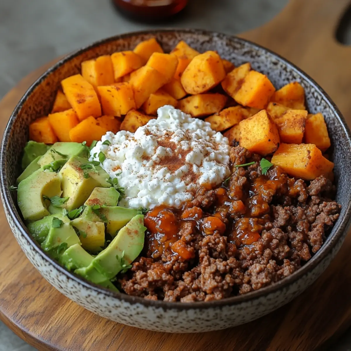 Hot Honey Ground Beef Bowl