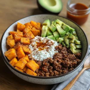 Hot Honey Ground Beef Bowl