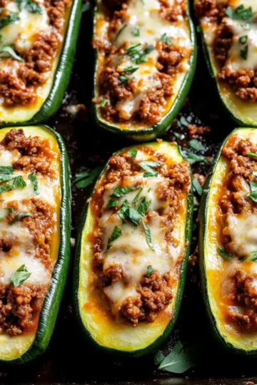 Ground Beef Zucchini Boats
