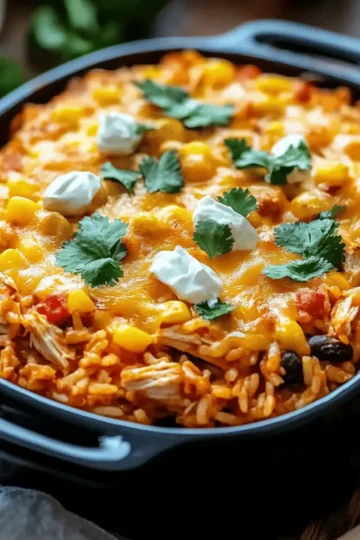 Chicken Enchilada Rice Casserole