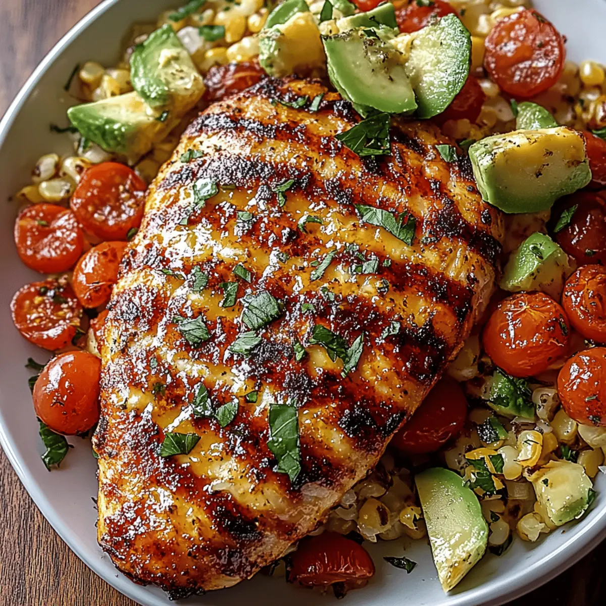 Grilled Hot Honey Chicken with Sweet Corn Salad