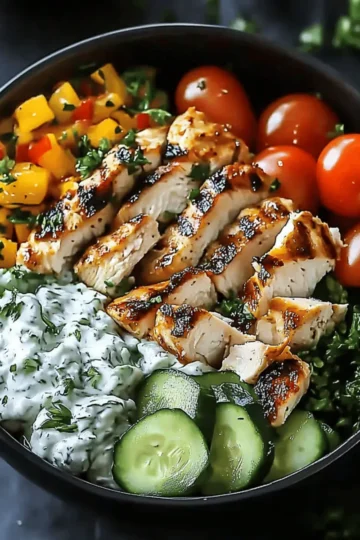 Mediterranean Chicken Tzatziki Bowls