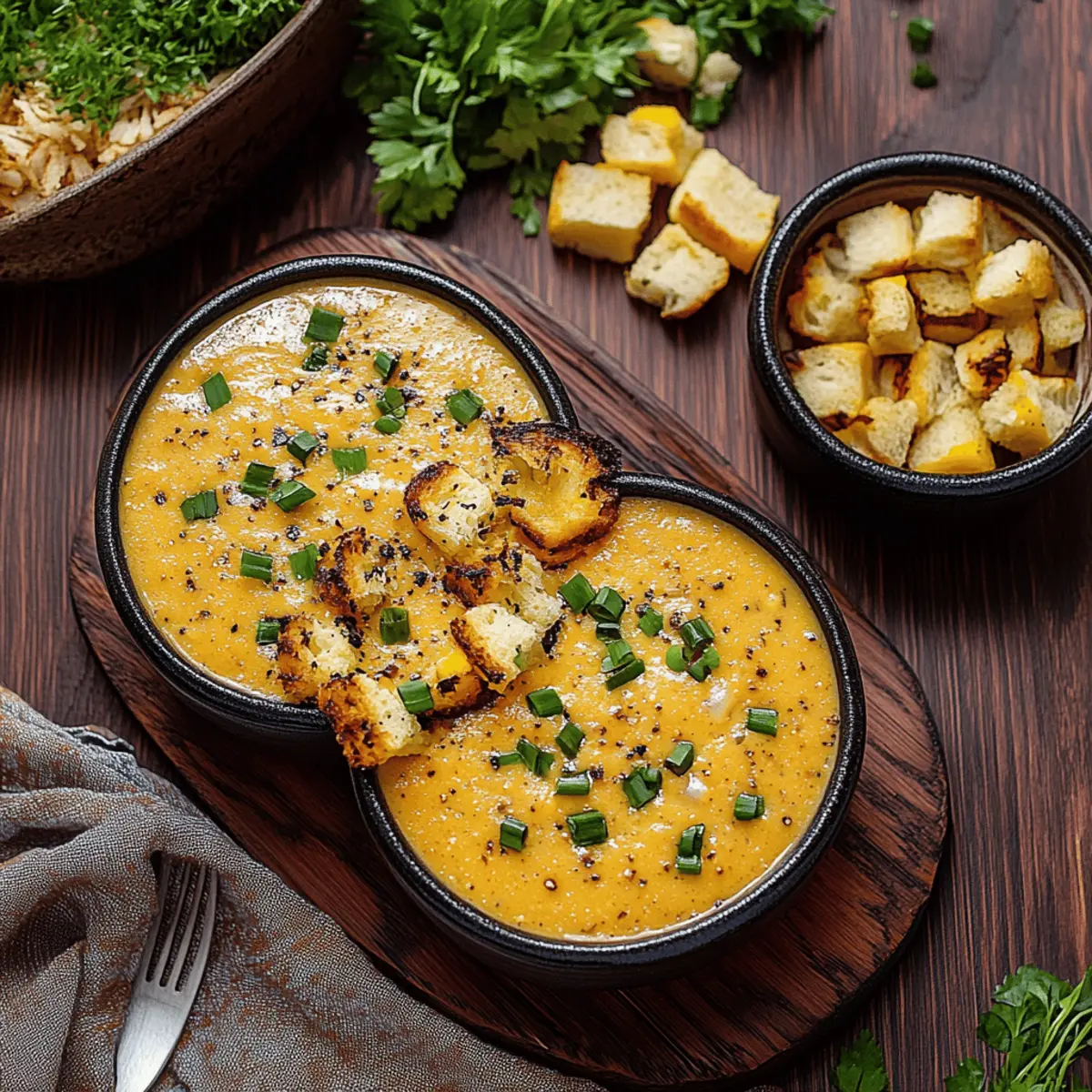 Hearty Cheddar Garlic Herb Potato Soup