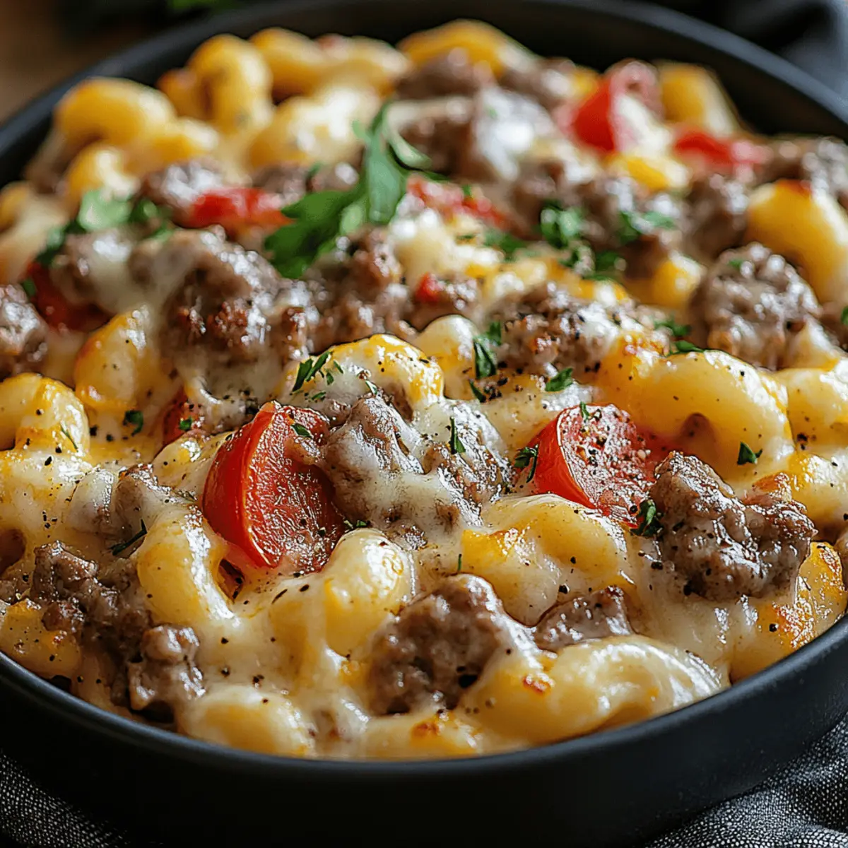 Creamy Philly Cheesesteak Mac & Cheese