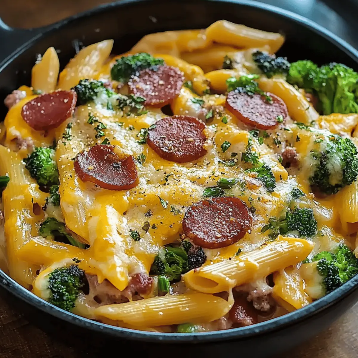 Creamy Kielbasa Broccoli Skillet