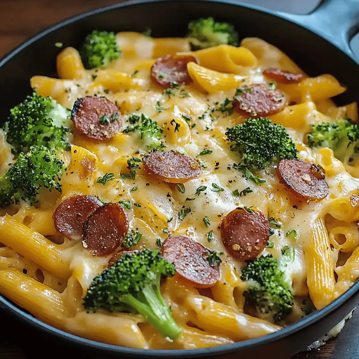 Creamy Kielbasa Broccoli Skillet