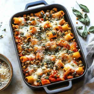 Pasta Bake with Pumpkin Tomato Sauce