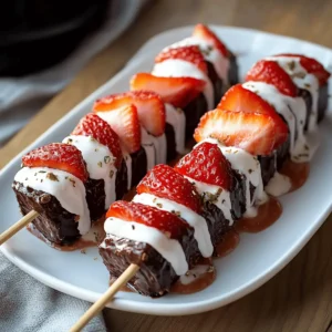 Strawberry Brownie Kabobs