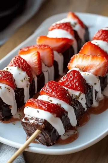 Strawberry Brownie Kabobs