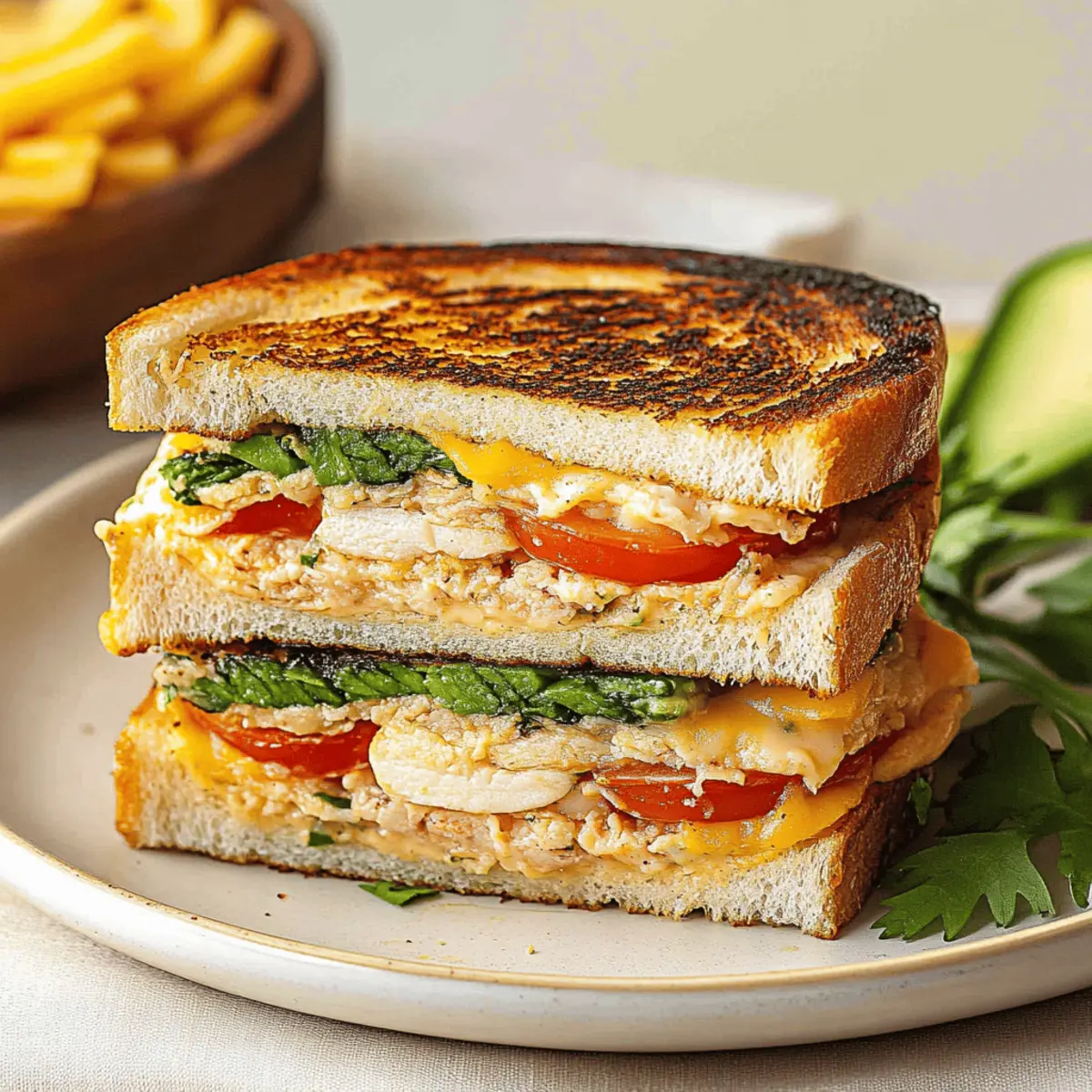 Chicken Avocado Melt Sandwich