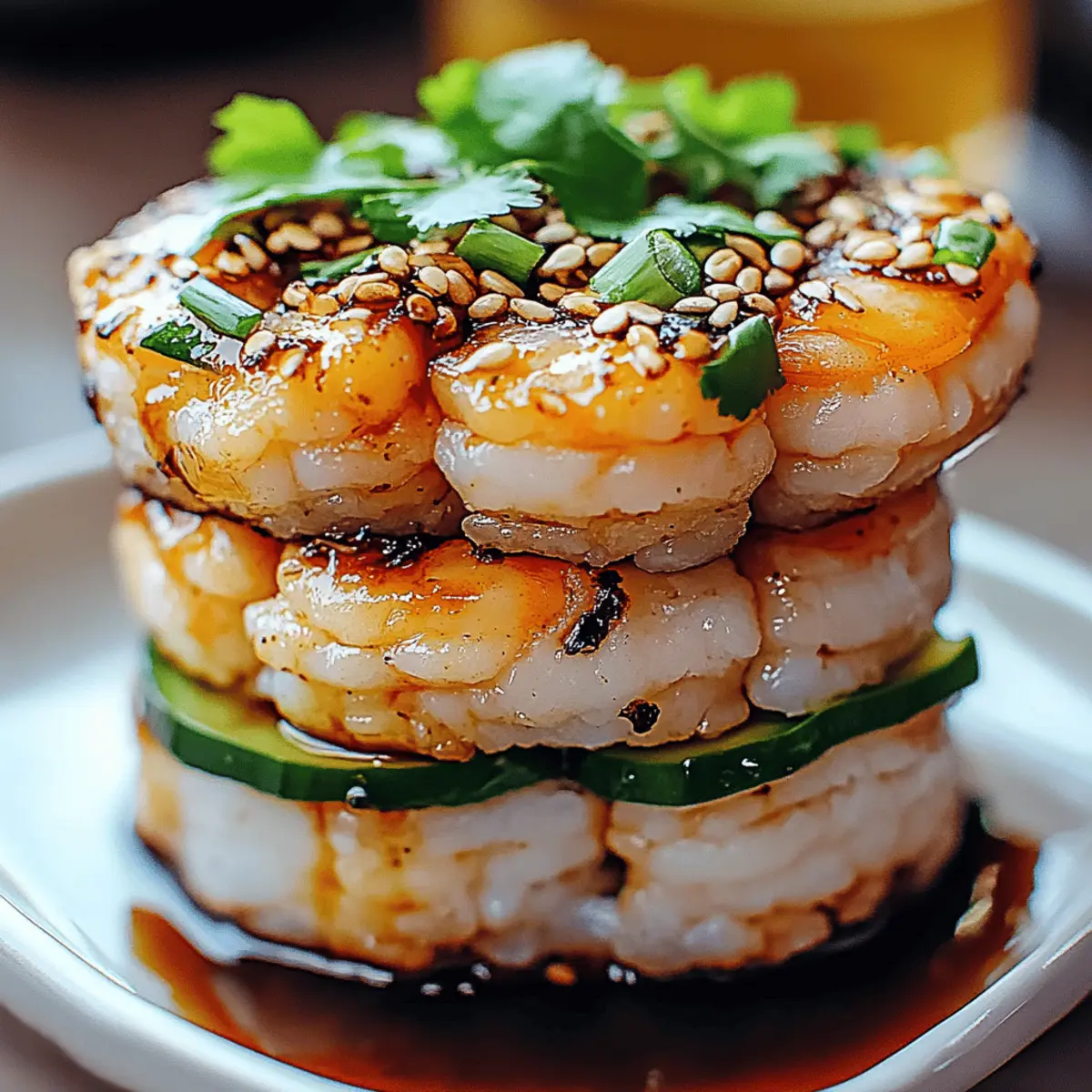 Spicy Shrimp Sushi Stacks