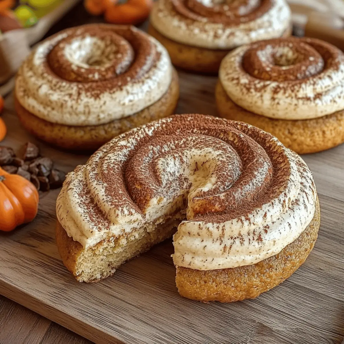 Soft Pumpkin Cookies with Cinnamon Frosting