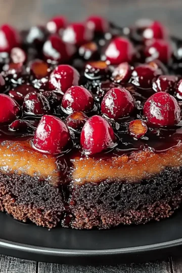 Chocolate Cherry Upside Down Cake