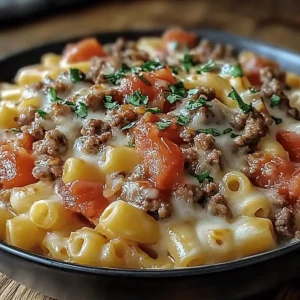 Loaded Cheeseburger Alfredo Pasta