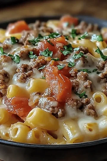 Loaded Cheeseburger Alfredo Pasta
