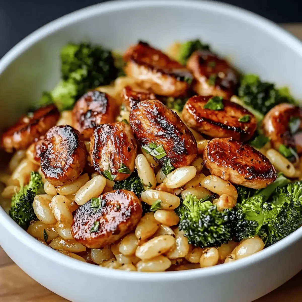 Chicken Sausage and Broccoli Orzo