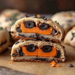 Halloween Oreo Stuffed Chocolate Chip Cookies