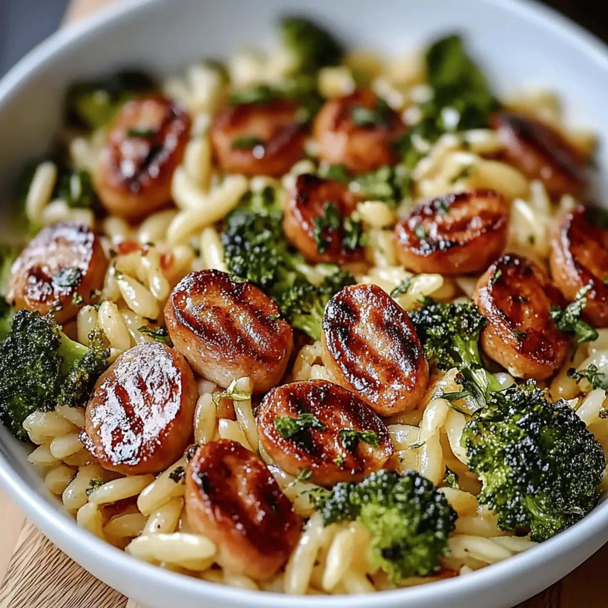 Chicken Sausage and Broccoli Orzo