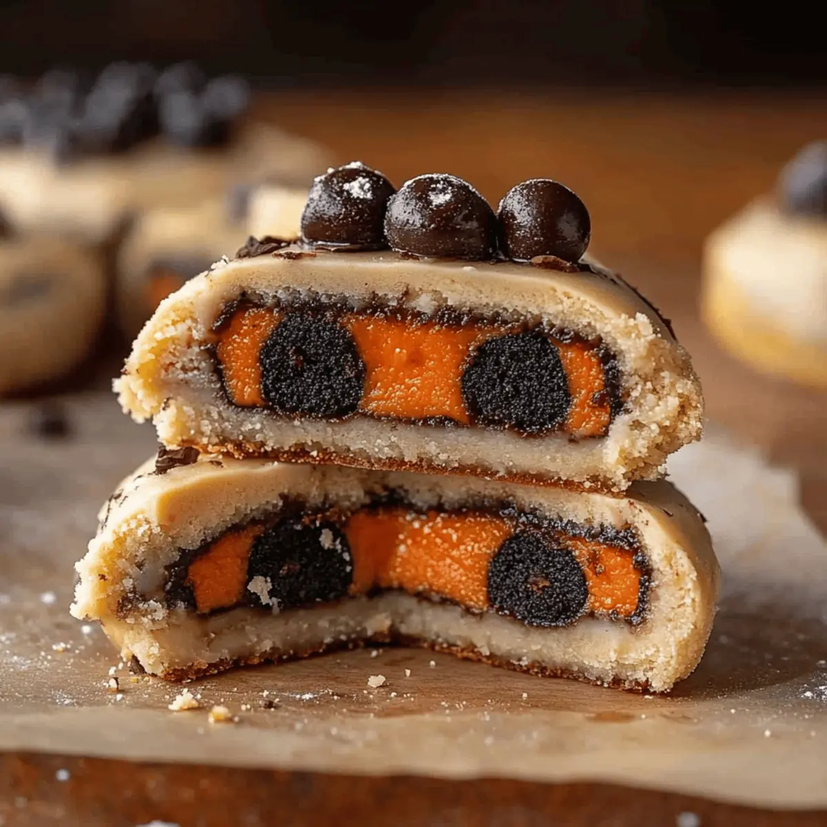 Halloween Oreo Stuffed Chocolate Chip Cookies