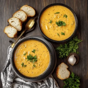 Hearty Cheddar Garlic Herb Potato Soup