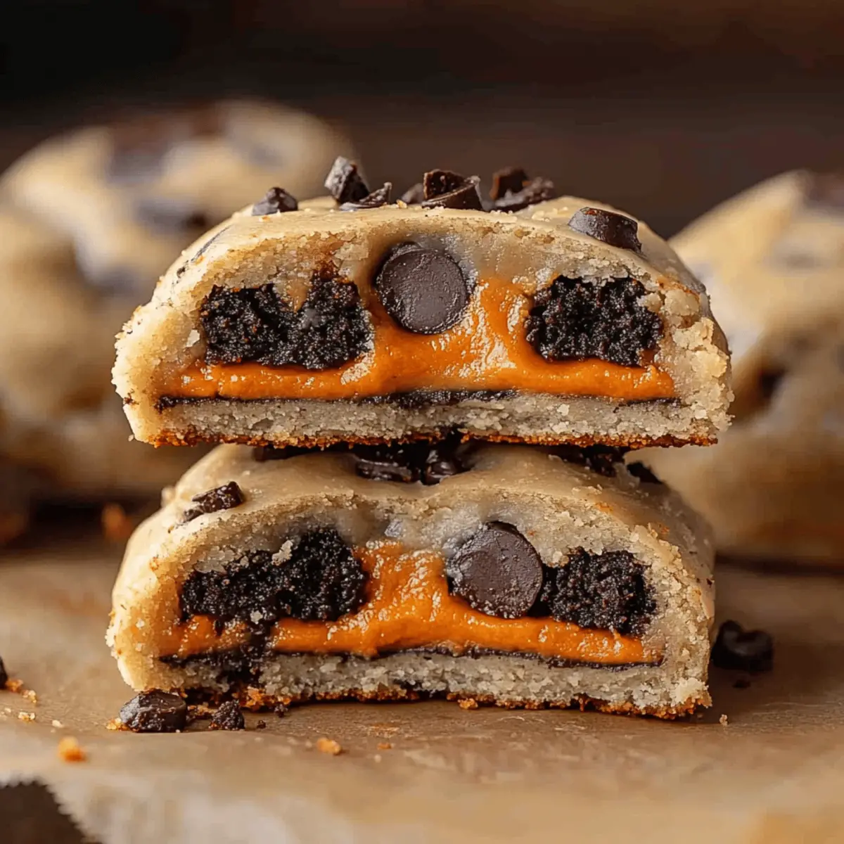 Halloween Oreo Stuffed Chocolate Chip Cookies