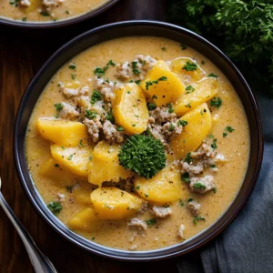 Cheesy Beef and Potato Soup