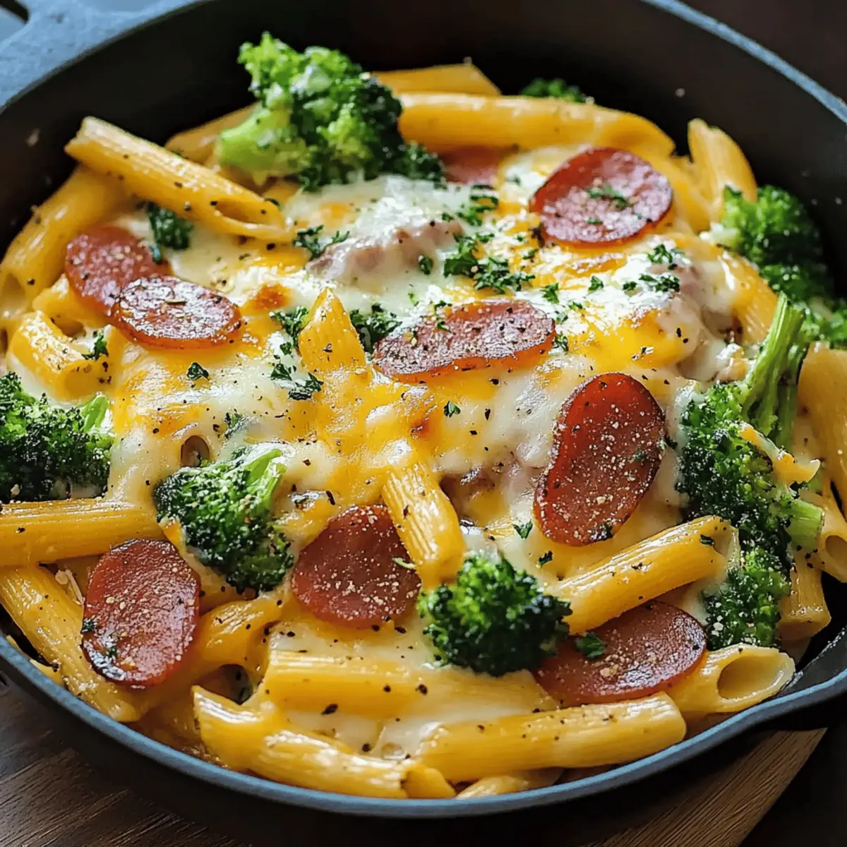 Creamy Kielbasa Broccoli Skillet