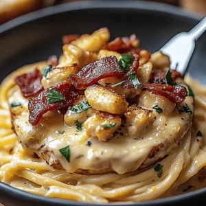 Creamy Carbonara with Crispy Chicken & Bacon