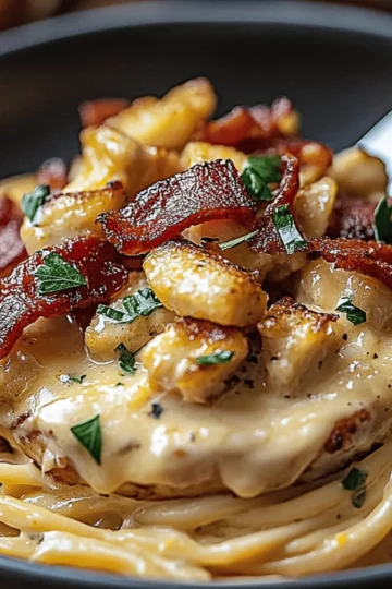 Creamy Carbonara with Crispy Chicken & Bacon