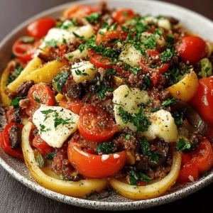 Mediterranean Ground Beef Stir Fry