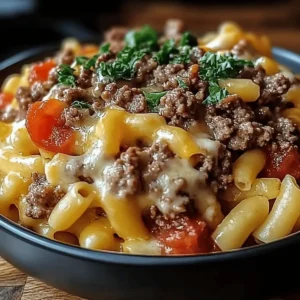 Loaded Cheeseburger Alfredo Pasta