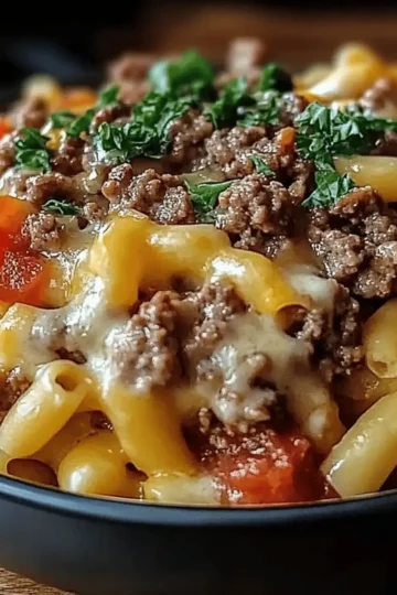 Loaded Cheeseburger Alfredo Pasta
