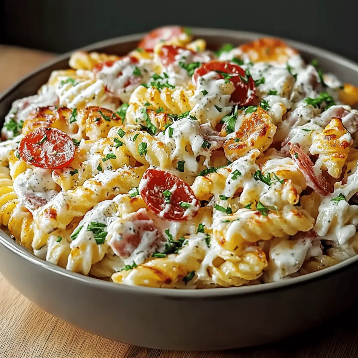 Creamy Bacon Ranch Pasta Salad