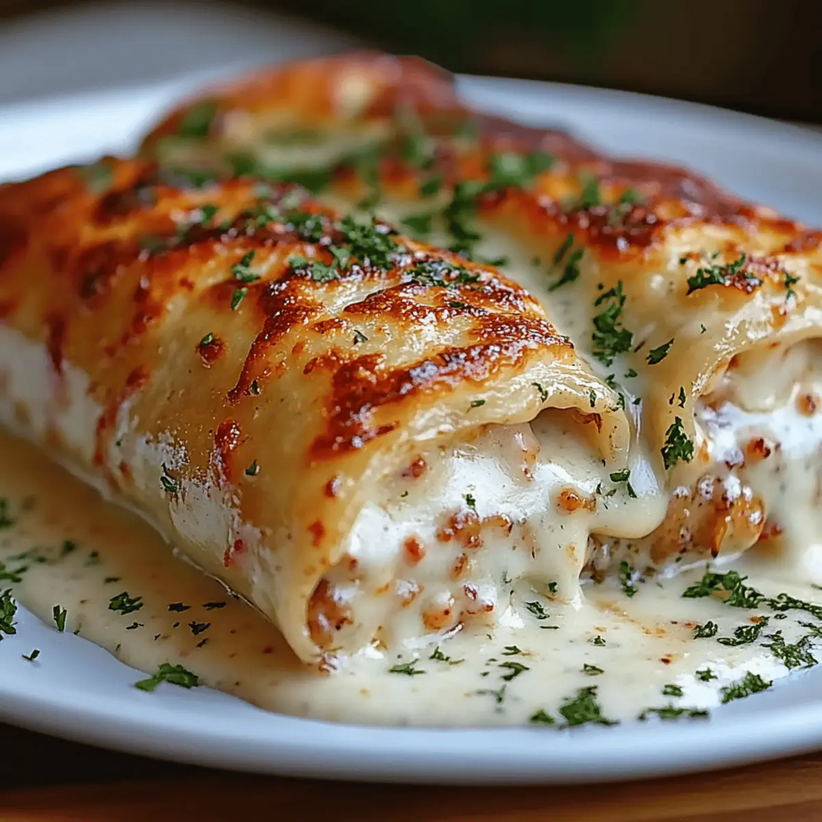 Chicken Alfredo Lasagna Rolls