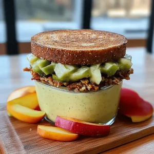 Crunchy Apple Sandwich with Granola & Yogurt Snack
