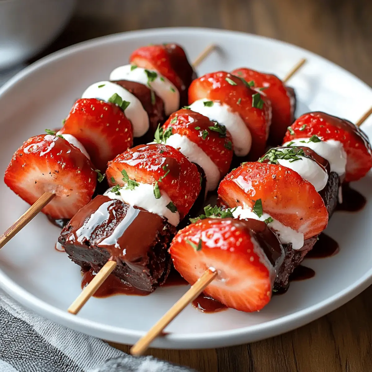 Strawberry Brownie Kabobs