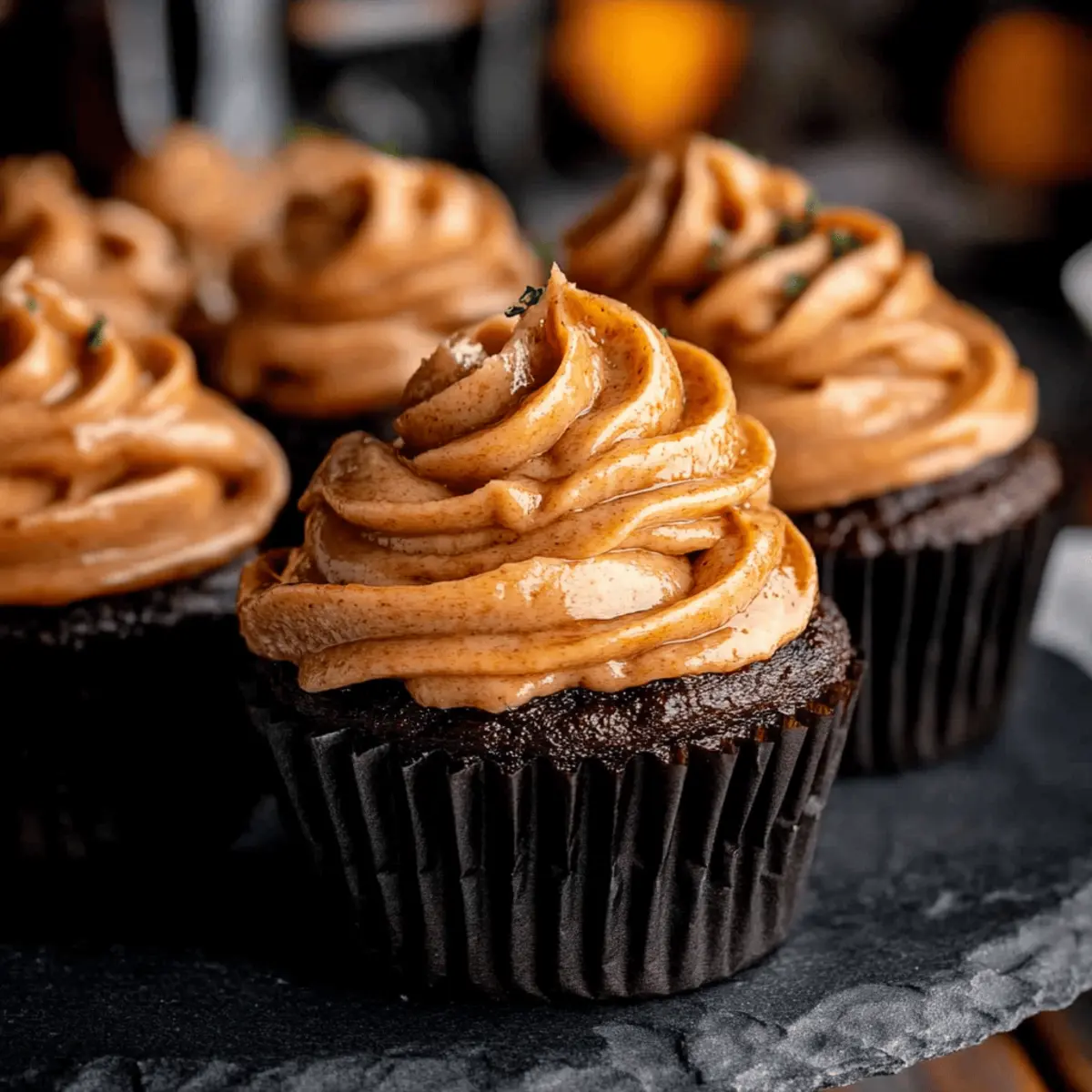 Chocolate Pumpkin Cupcakes