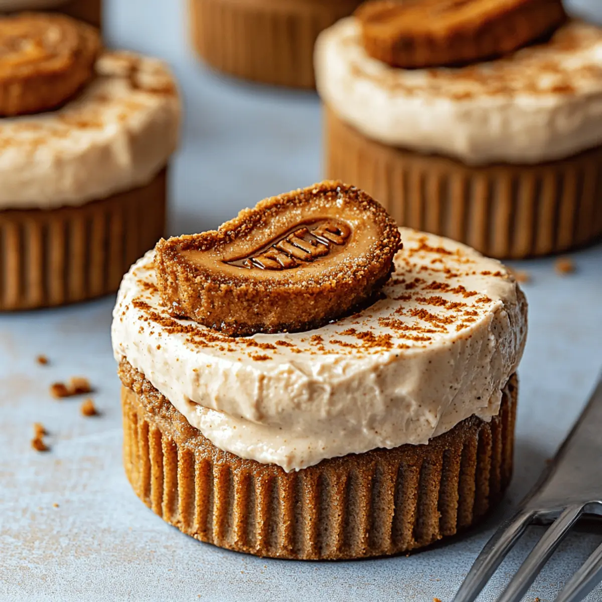 No Bake Mini Biscoff Cheesecakes