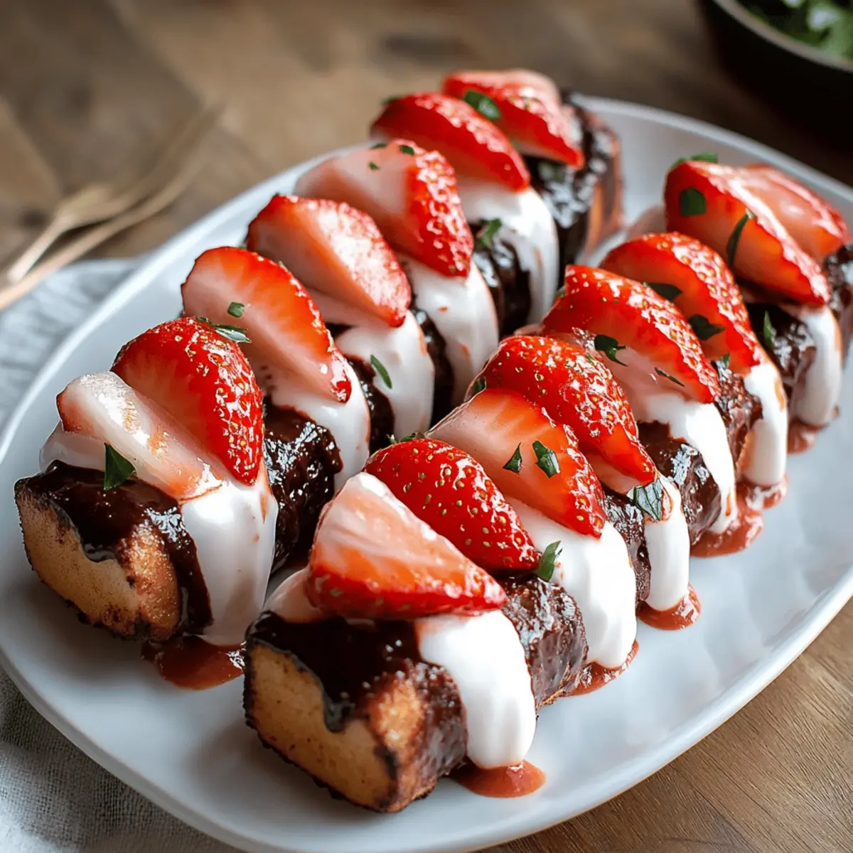 Strawberry Brownie Kabobs