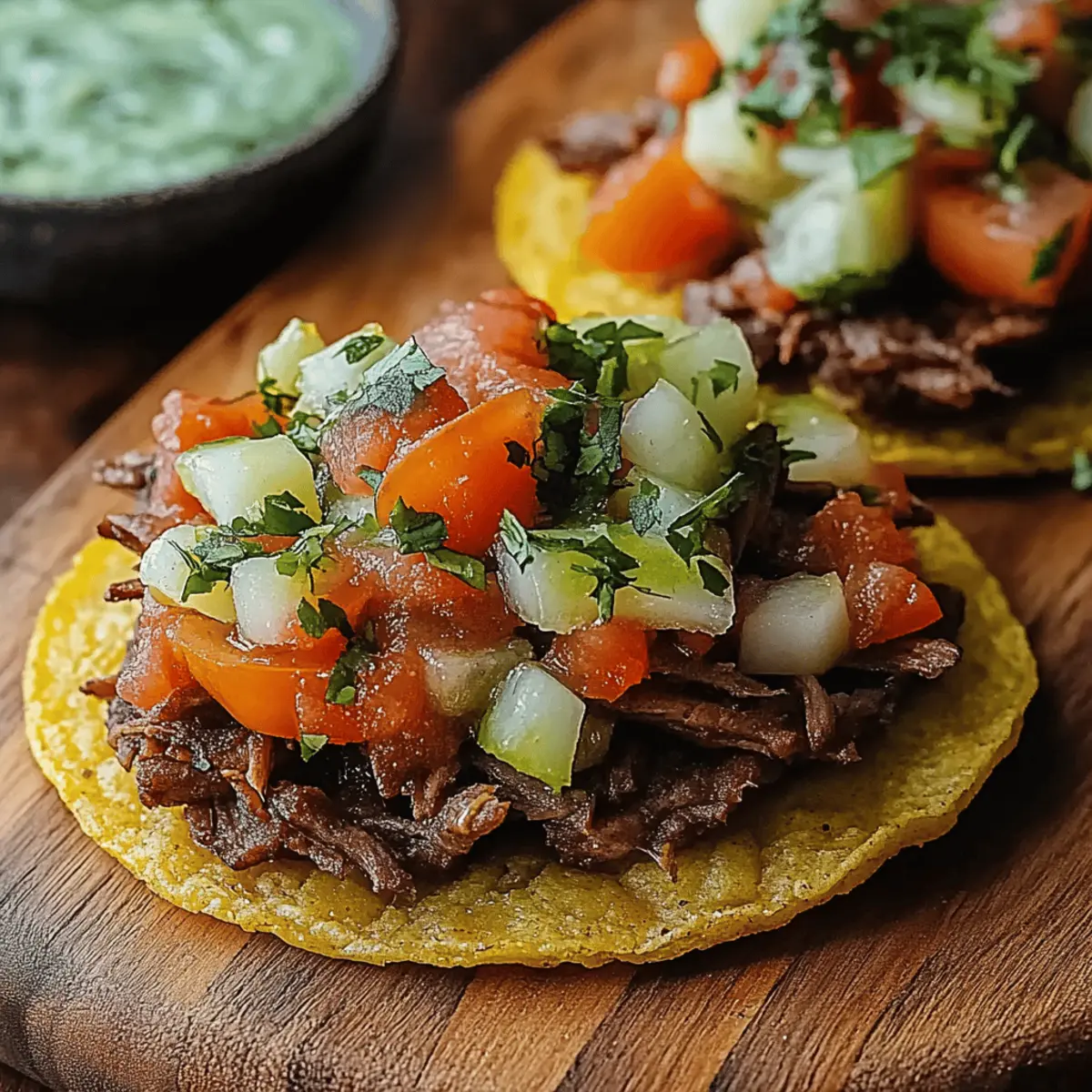 Mexican Tostadas de Carne Asada