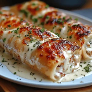 Chicken Alfredo Lasagna Rolls
