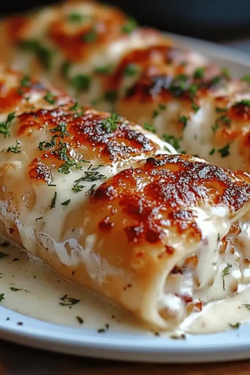 Chicken Alfredo Lasagna Rolls