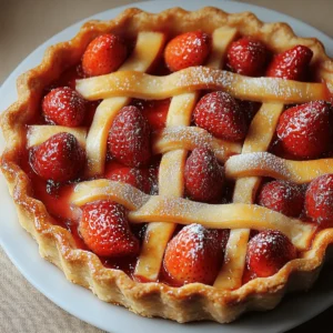 Rustic Sweet Baked Strawberry Pie