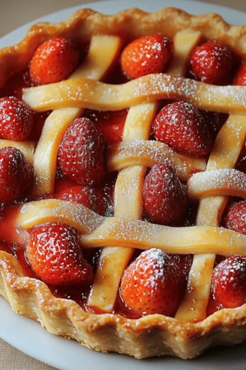 Rustic Sweet Baked Strawberry Pie