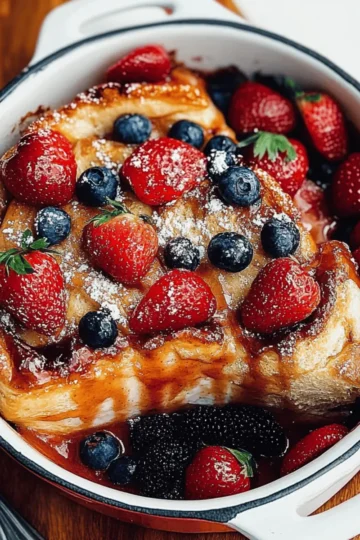 Croissant French Toast Bake with Berries