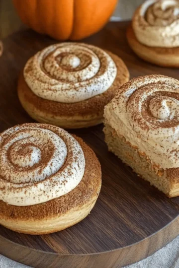 Soft Pumpkin Cookies with Cinnamon Frosting