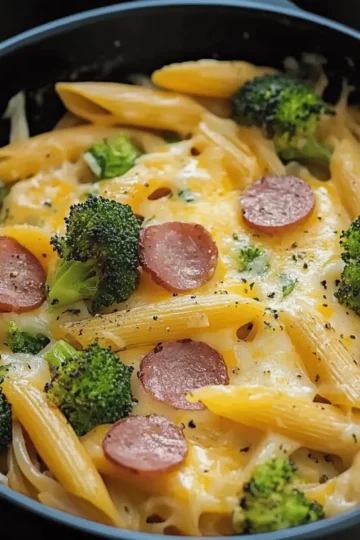 Creamy Kielbasa Broccoli Skillet