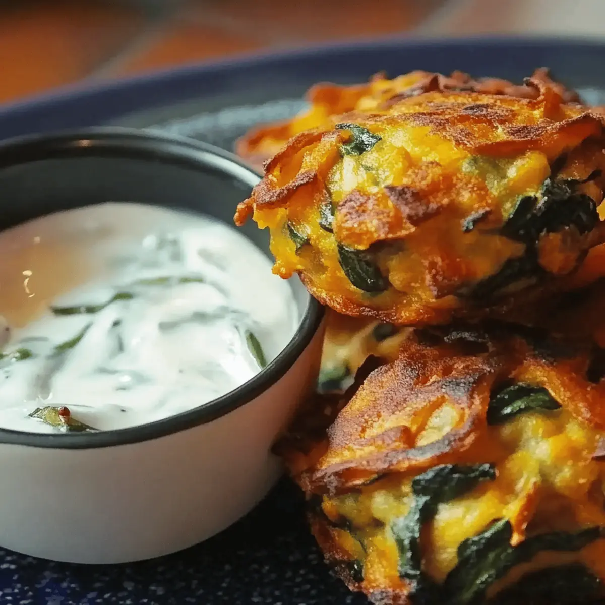 Onion and Spinach Pakoras with Mint Raita