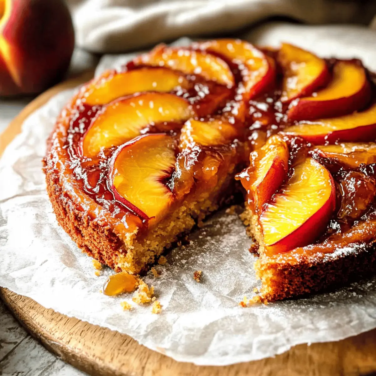 Bourbon Peach Upside Down Cake