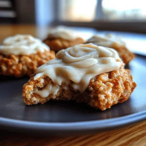 Soft Chewy Pumpkin Oatmeal Cookies Maple Frosting